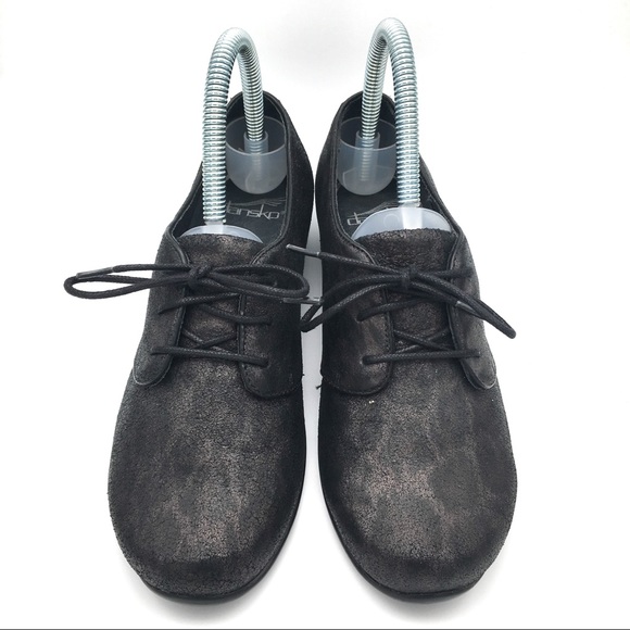 Dansko Leopard Print Oxfords Size 6 Black Bronze - Picture 3 of 8